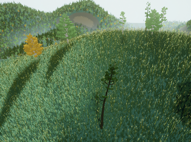 A hilltop covered in lush foliage