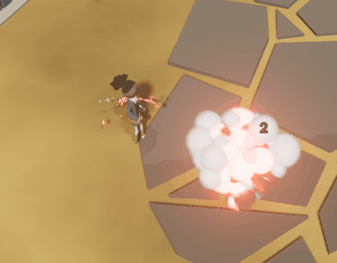 The Blaster escaping their attacker using the Twitch skill, but not before using the Tar Bomb skill to slow the pursuing Cadet