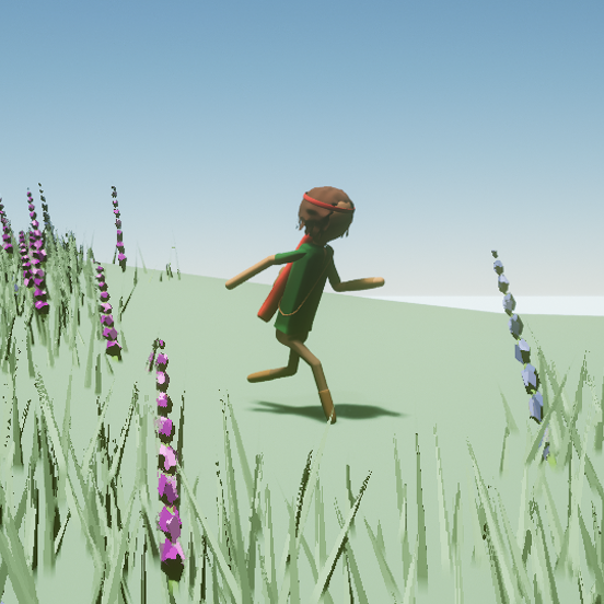 an archer runs along a ridge