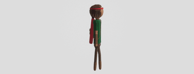 A character blending between animations